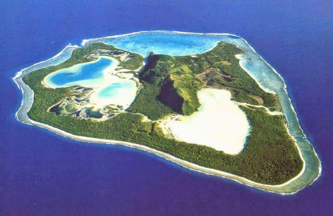 L'île de Maiao, vue du ciel.