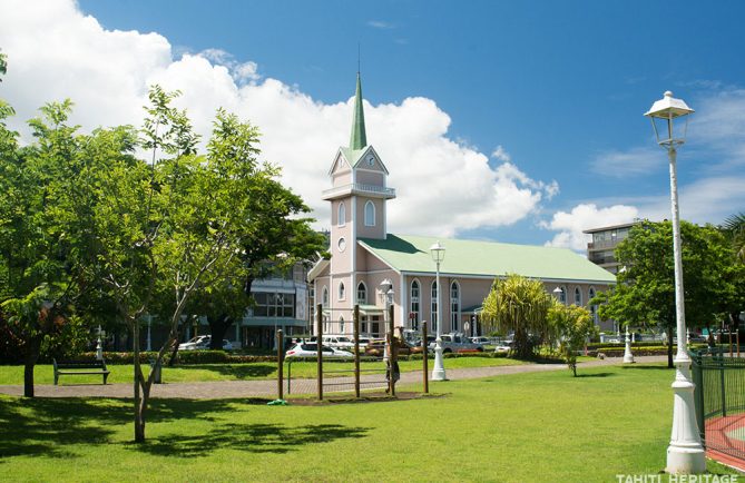 Temple protestant de Paofai, à Papeete. © Tahiti Heritage