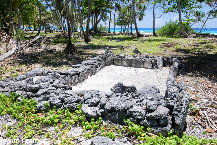 Marae Tainoka de Tahiri Vai Rau, à Fakarava, Tuamotu. © Tahiti Heritage