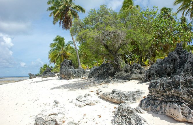 Plage aux feo, Falaise de Tikehau