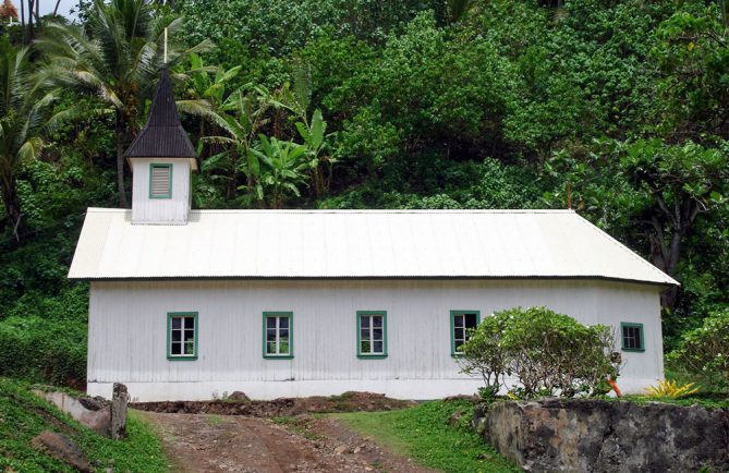 Eglise du Sacré-Coeur à Puamau, Hiva Oa. Photo Heidy Baumgartner