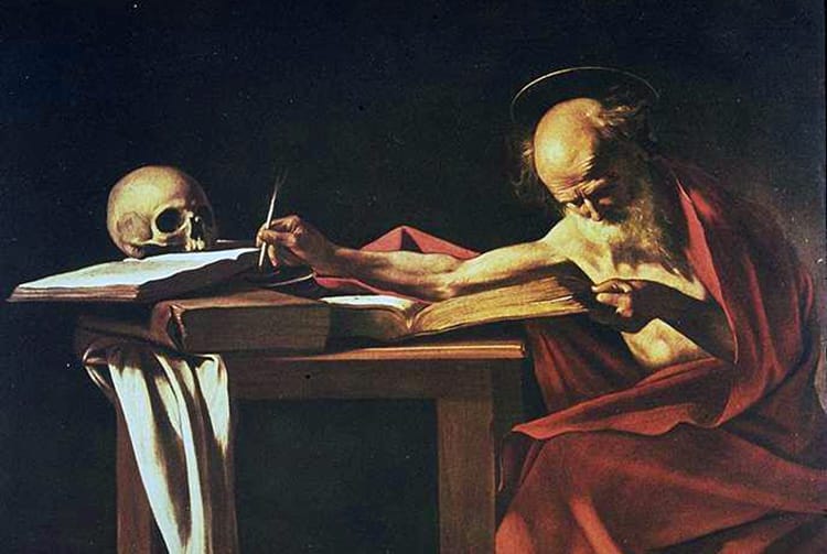 Saint-jerome par Le Caravage, Rome 1606