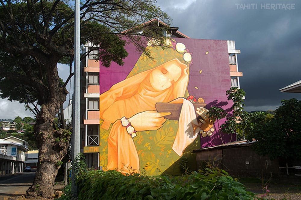 Virgen made in France, Street Art de Inti. Paofai, Papeete, 2014. Photo Tahiti Heritage