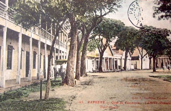 Le quai du Commerce à Papeete vers 1920. Photo Lucien Gauthier