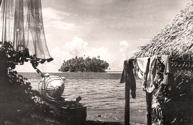 Le motu Matepi à Mataiea en 1950. Photo Mackenzie