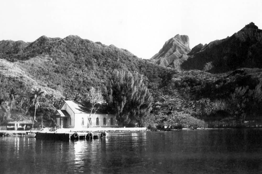 Temple d'Afareitu à Moorea en 1967